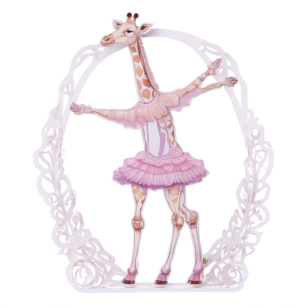 Ballet Dancing Giraffe — safari nursery stickers