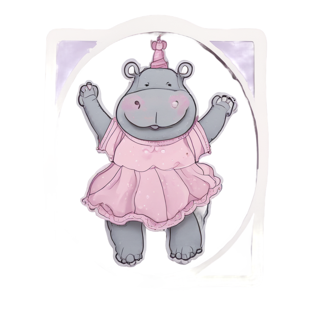 Ballet Hippo Pirouette — safari nursery stickers