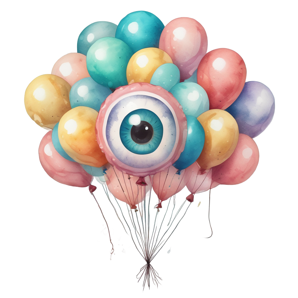 Balloon Eyeball Drifter — creepy-cute stickers