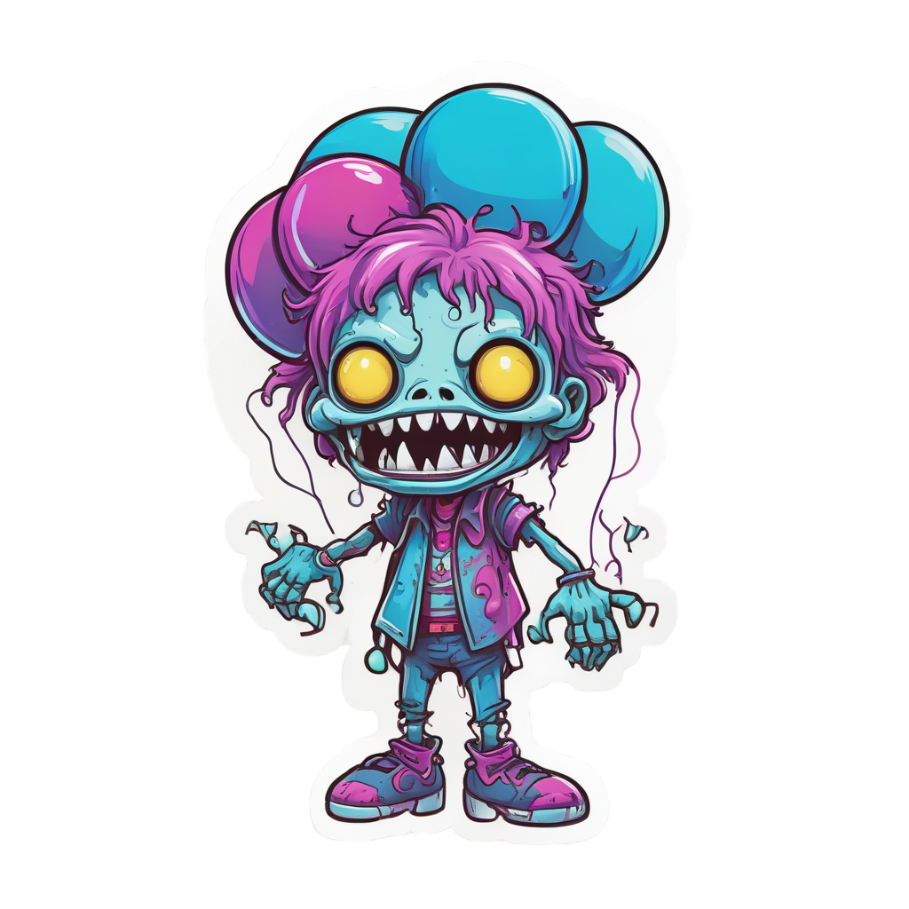 Balloon Mischief — creepy-cute stickers
