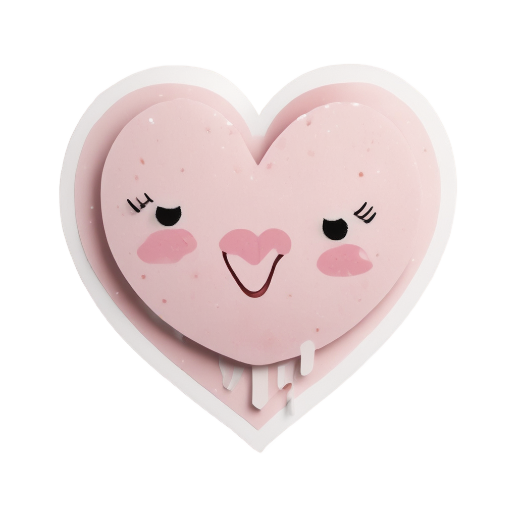 A blushing heart with a polka dot bandage and teary eye