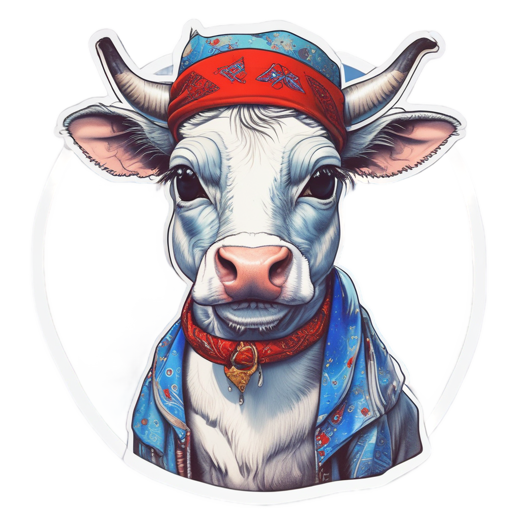 Bandana Cow Rebel — farm nursery stickers