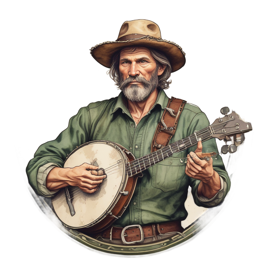 Banjo Picker's Scowl — barbed wire stickers