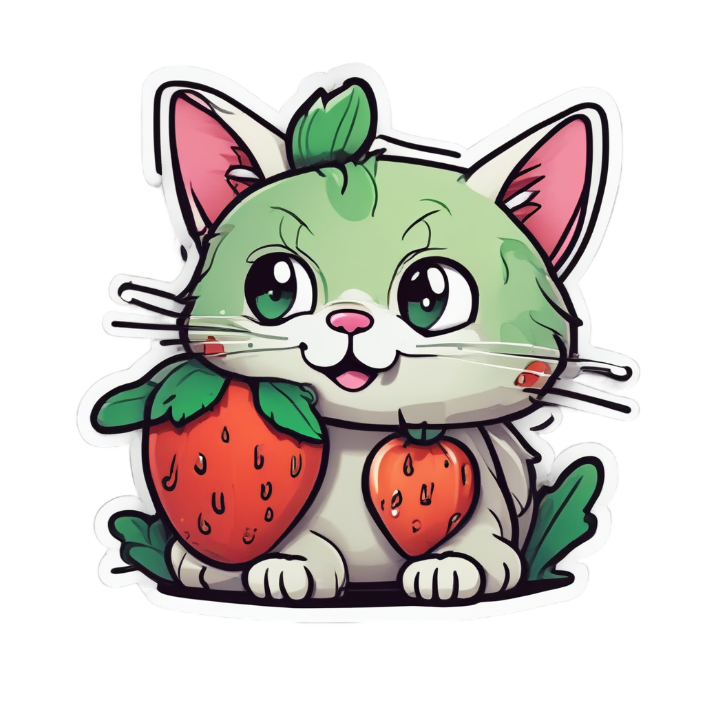Barbed Berry Cat — barbed wire stickers