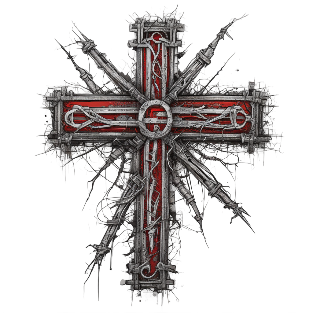 Barbed Cross Atonement — barbed wire stickers