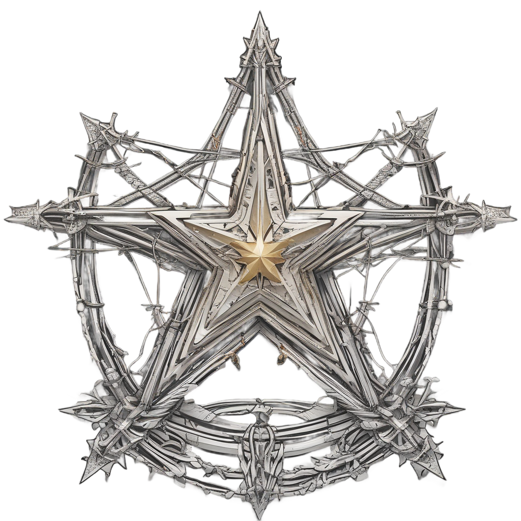 Barbed Crown of Stars — barbed wire stickers