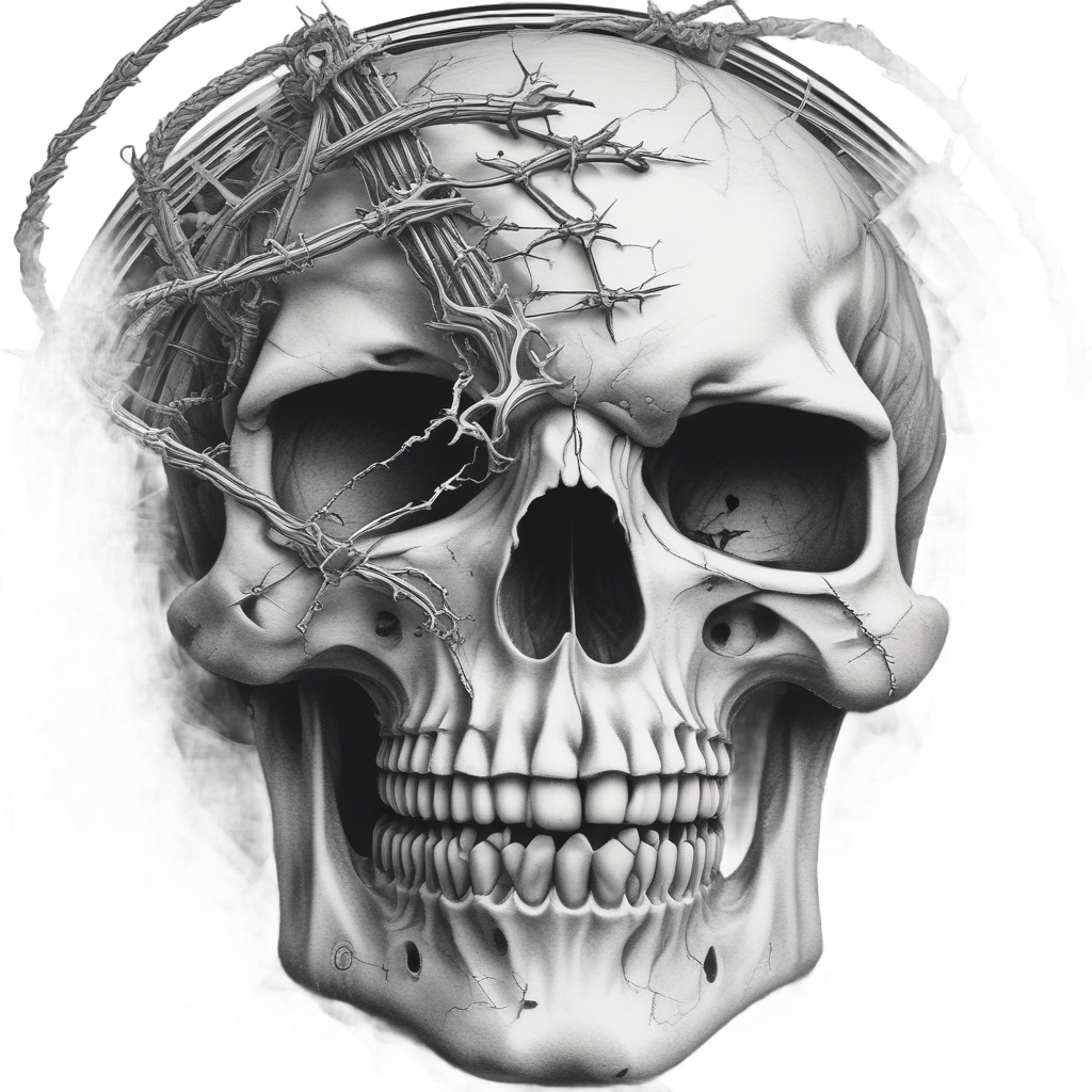 Barbed Eye Skull — barbed wire stickers