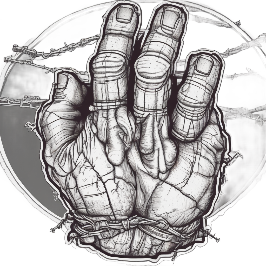 Barbed Hand Fist Bump — barbed wire stickers