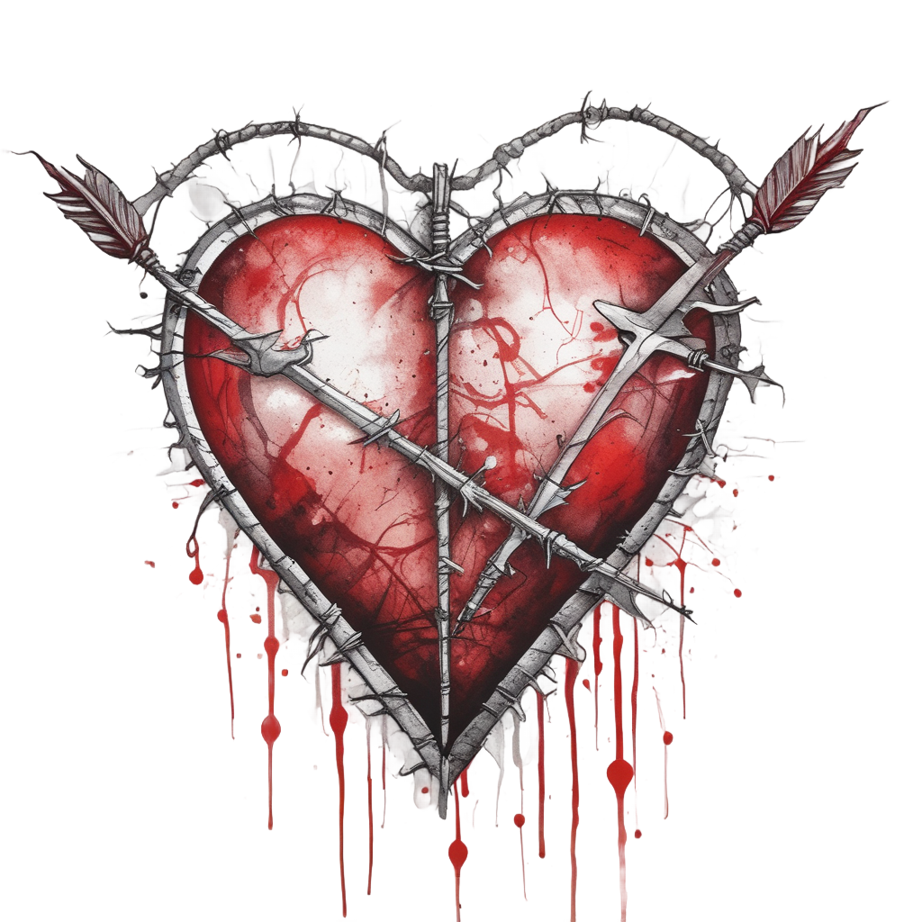 Barbed Heart Arrow — barbed wire stickers