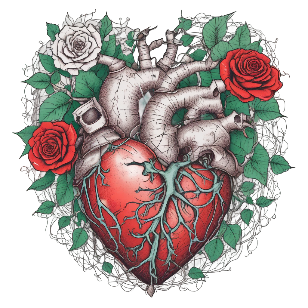 Barbed Heart Blooming — barbed wire stickers