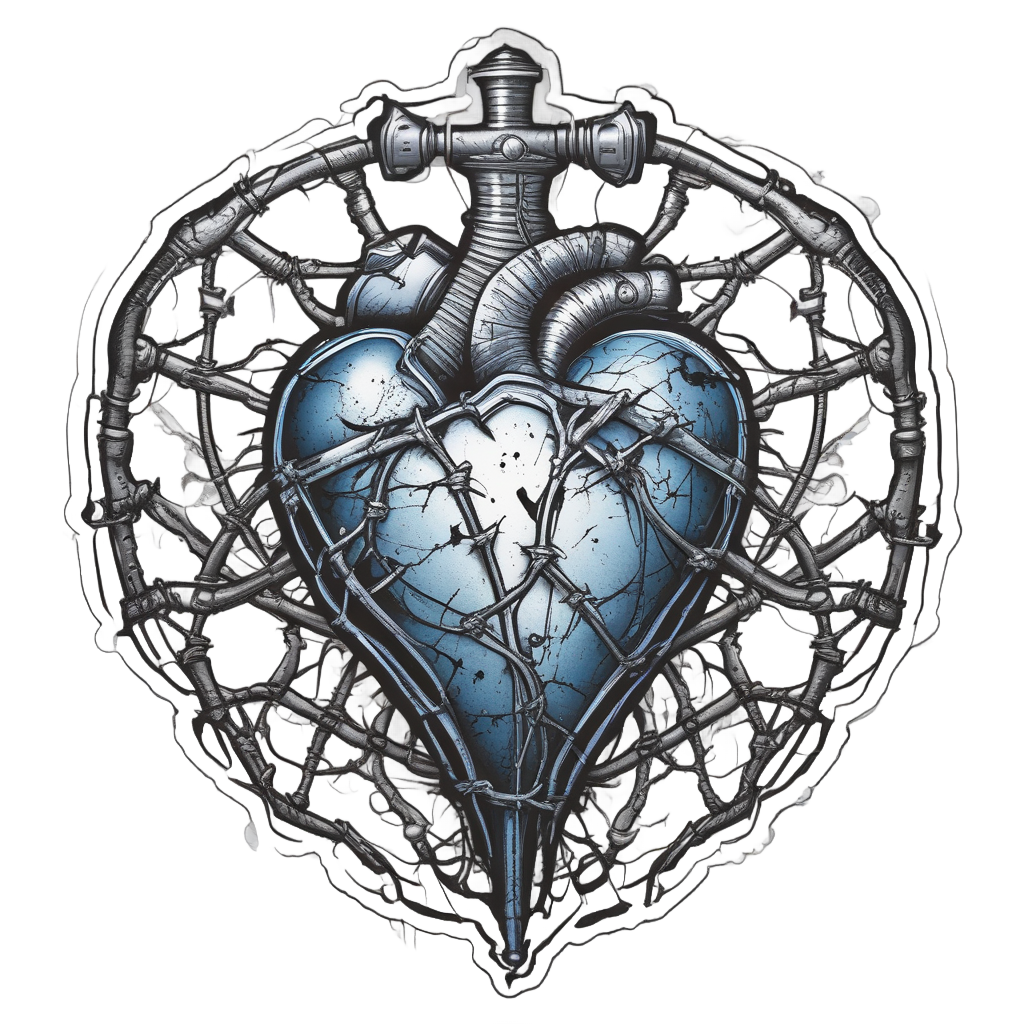 Barbed Heart Dagger — barbed wire stickers