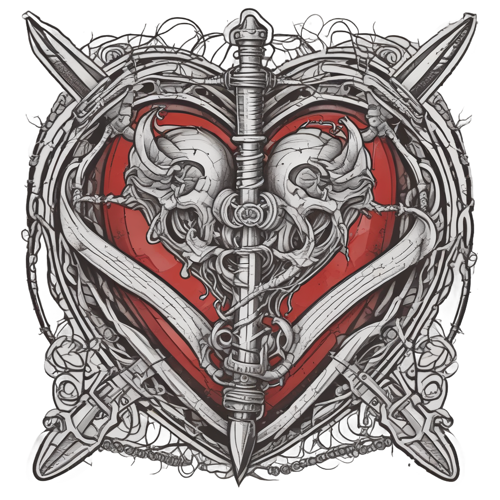 Barbed Heart Dagger — barbed wire stickers