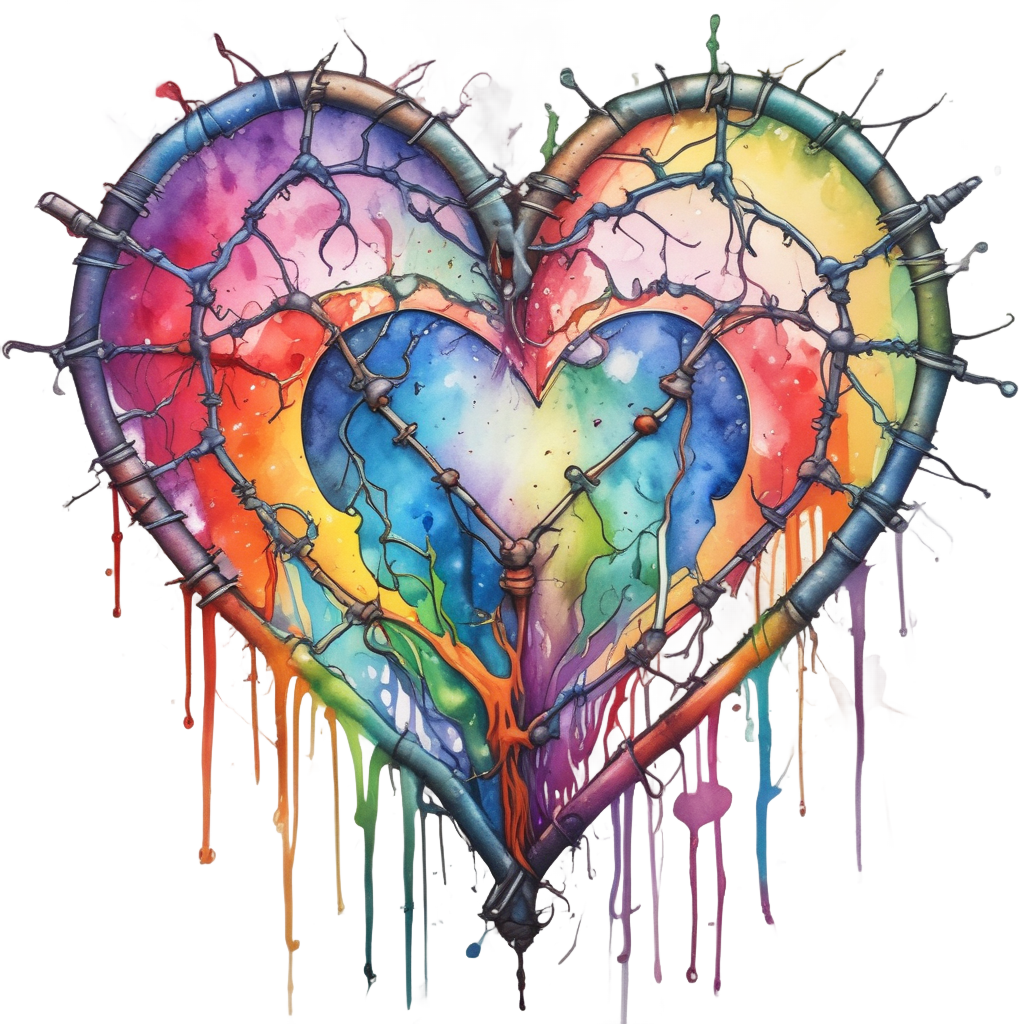 Barbed Heart Drip — barbed wire stickers