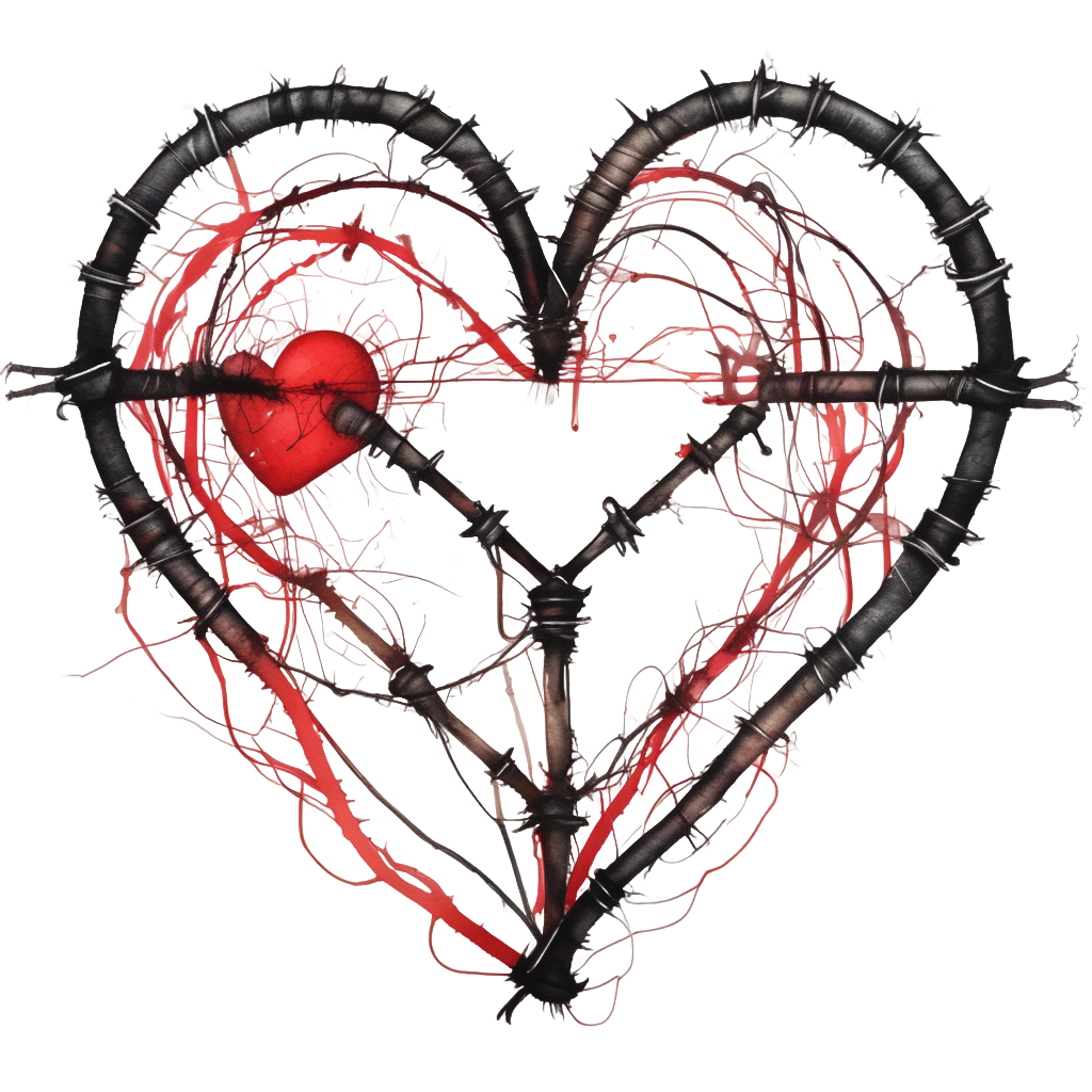 Barbed Heart Heartbeat — barbed wire stickers