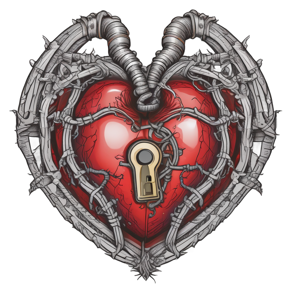 Barbed Heart Lock — barbed wire stickers