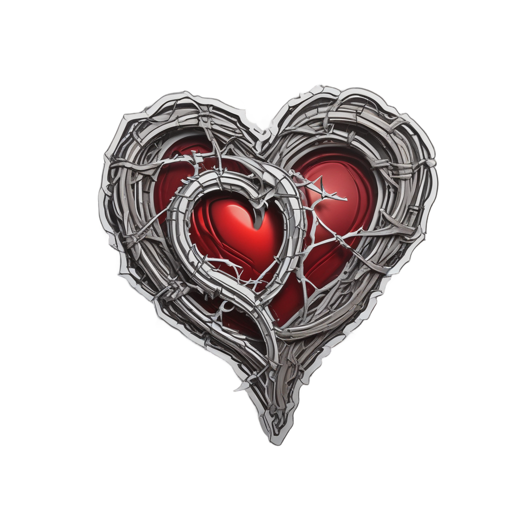 Barbed Heart Locket — barbed wire stickers