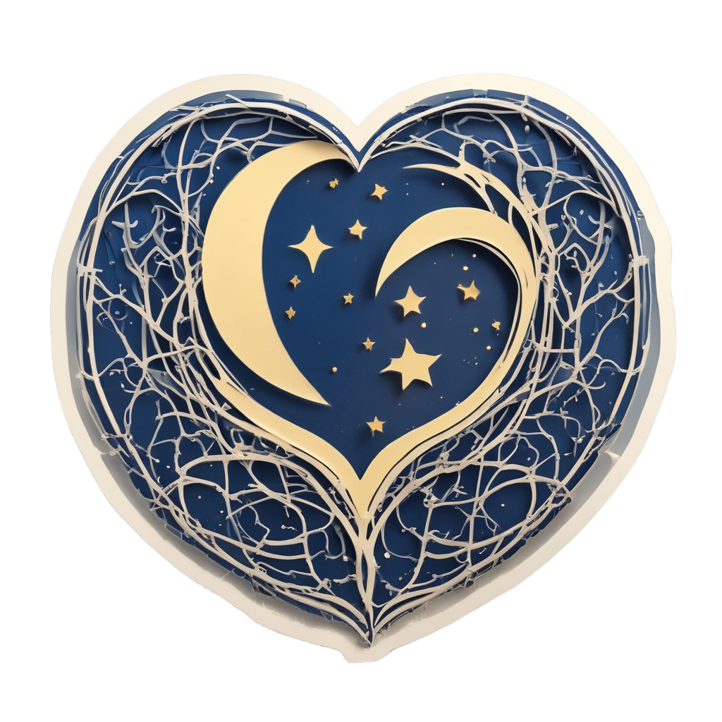 Barbed Heart Moon — barbed wire stickers