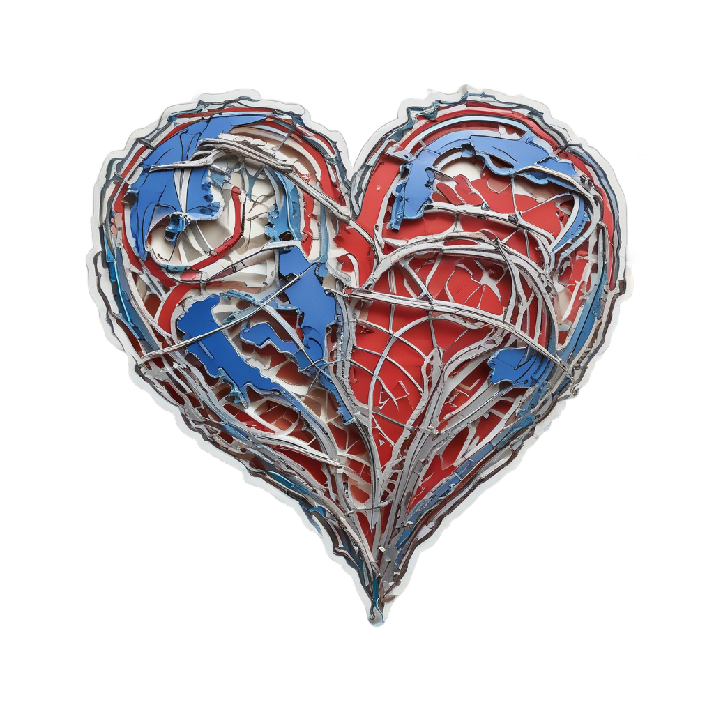 Barbed Heart Puzzle — barbed wire stickers
