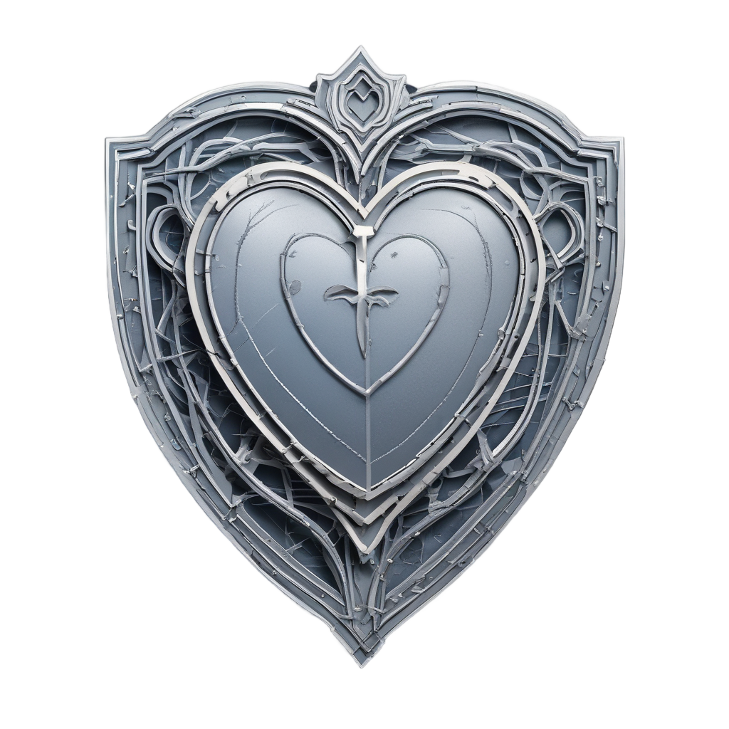 Barbed Heart Shield — barbed wire stickers