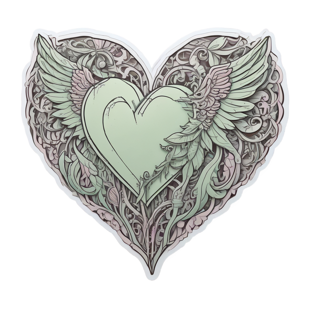 Barbed Heart, Soaring Wings — barbed wire stickers