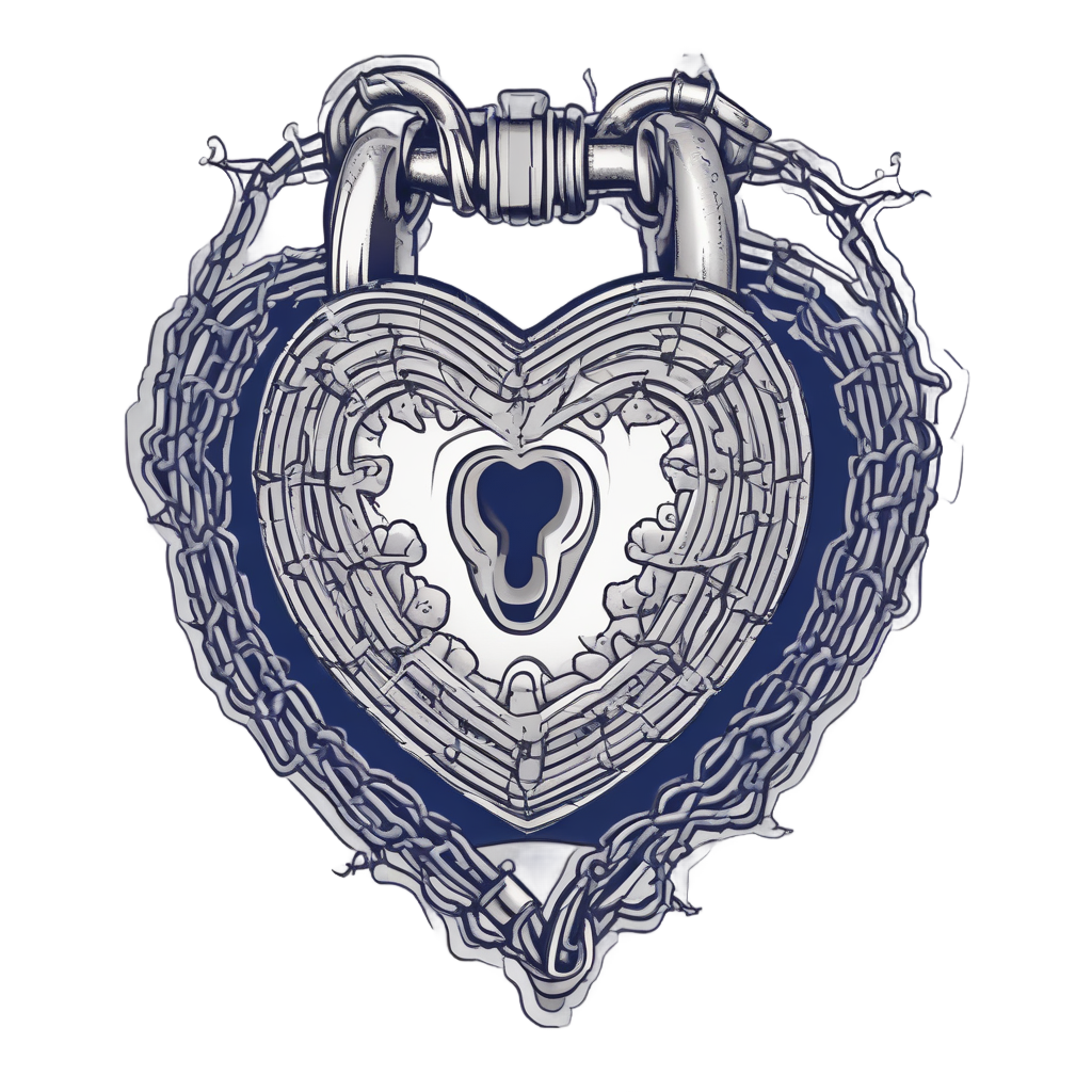Barbed Heart with Lock — barbed wire stickers
