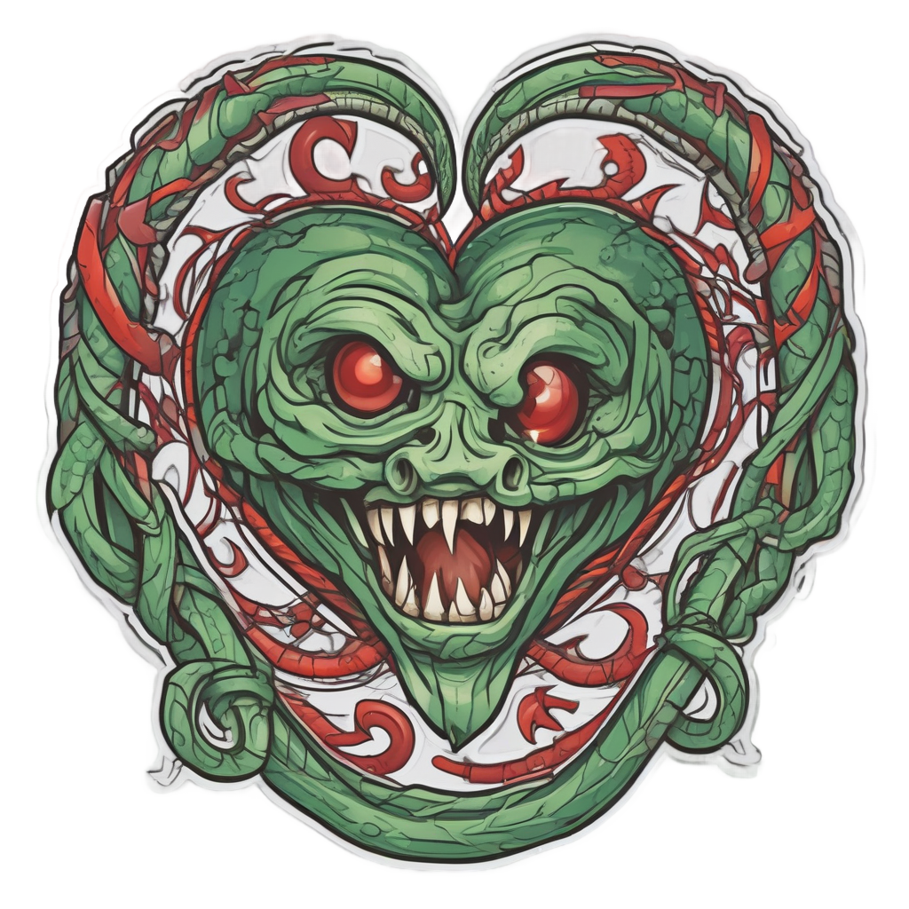 Barbed Heart with Snake — barbed wire stickers