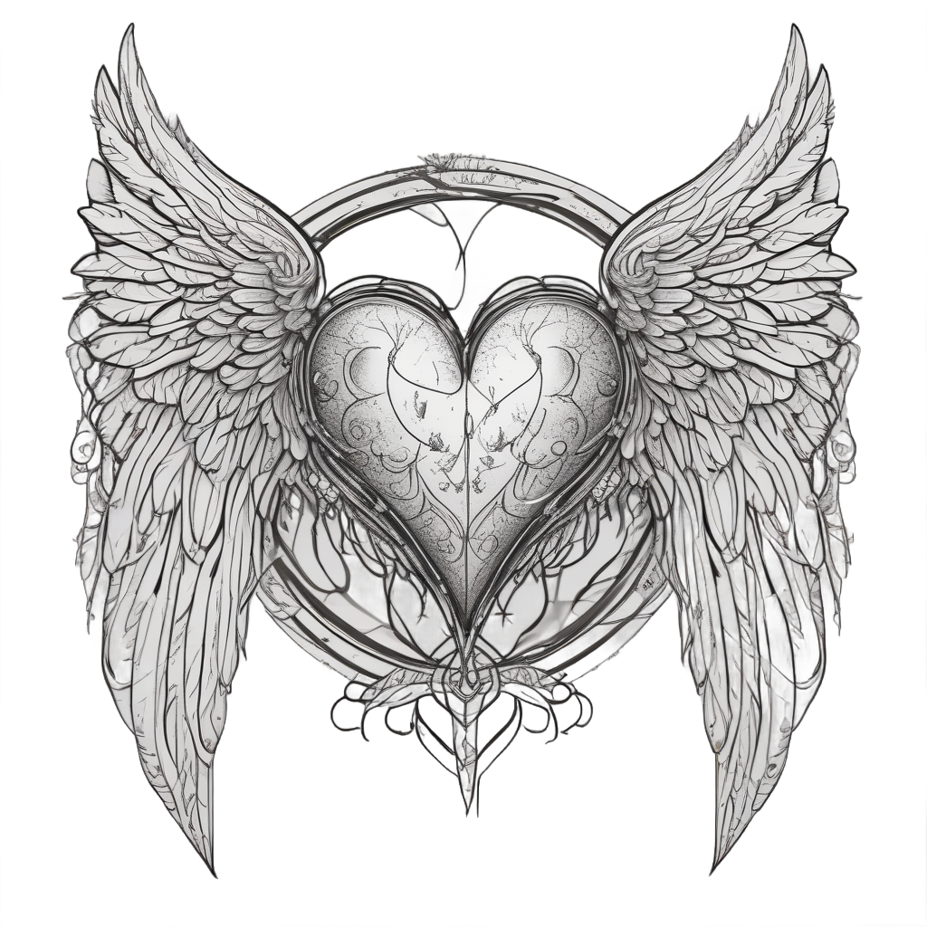Barbed Heart with Wings — barbed wire stickers