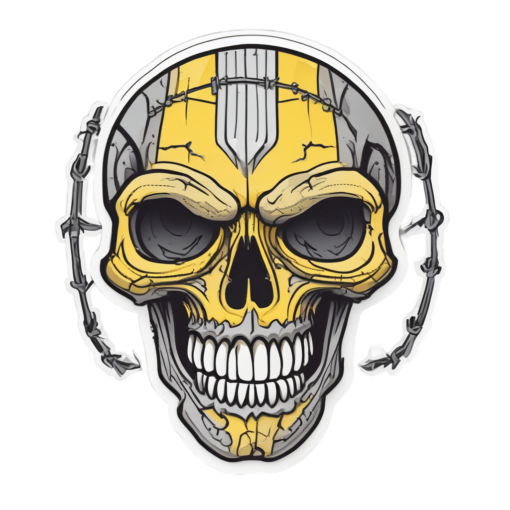 Barbed Mocking Skull — barbed wire stickers