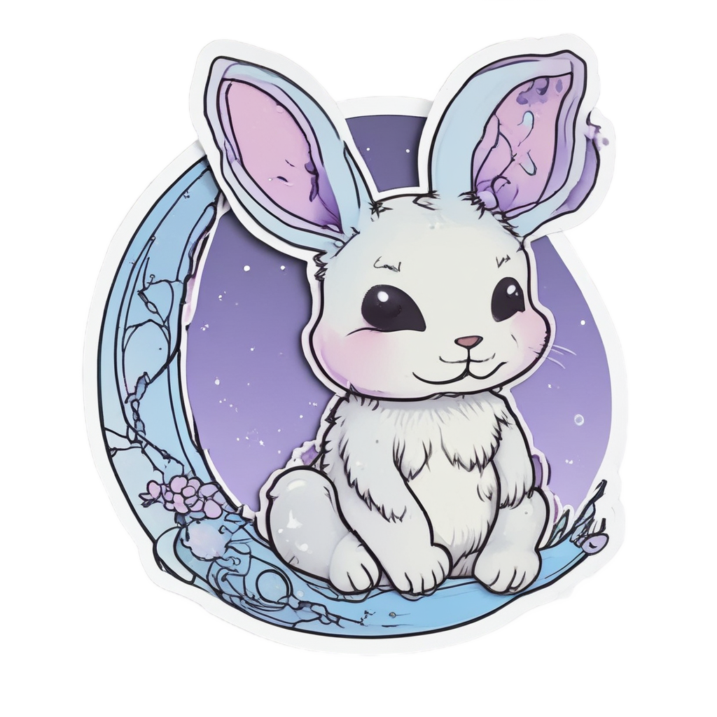 Barbed Moon Bunny — barbed wire stickers