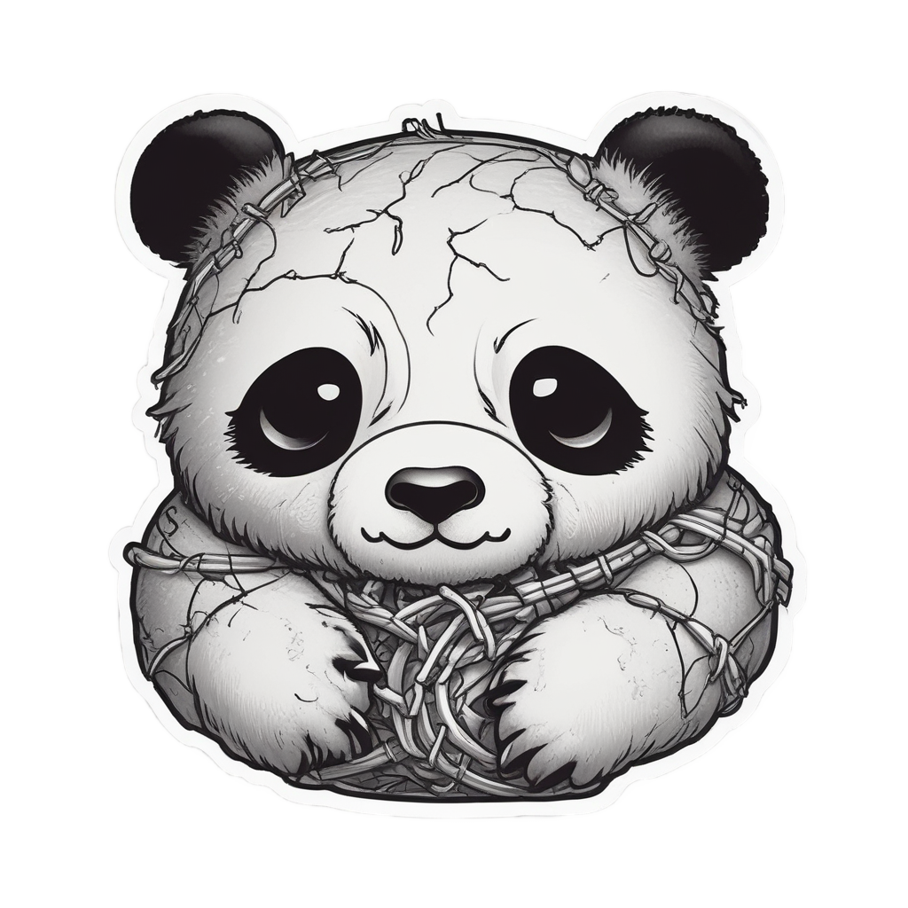 Barbed Panda Roll — barbed wire stickers