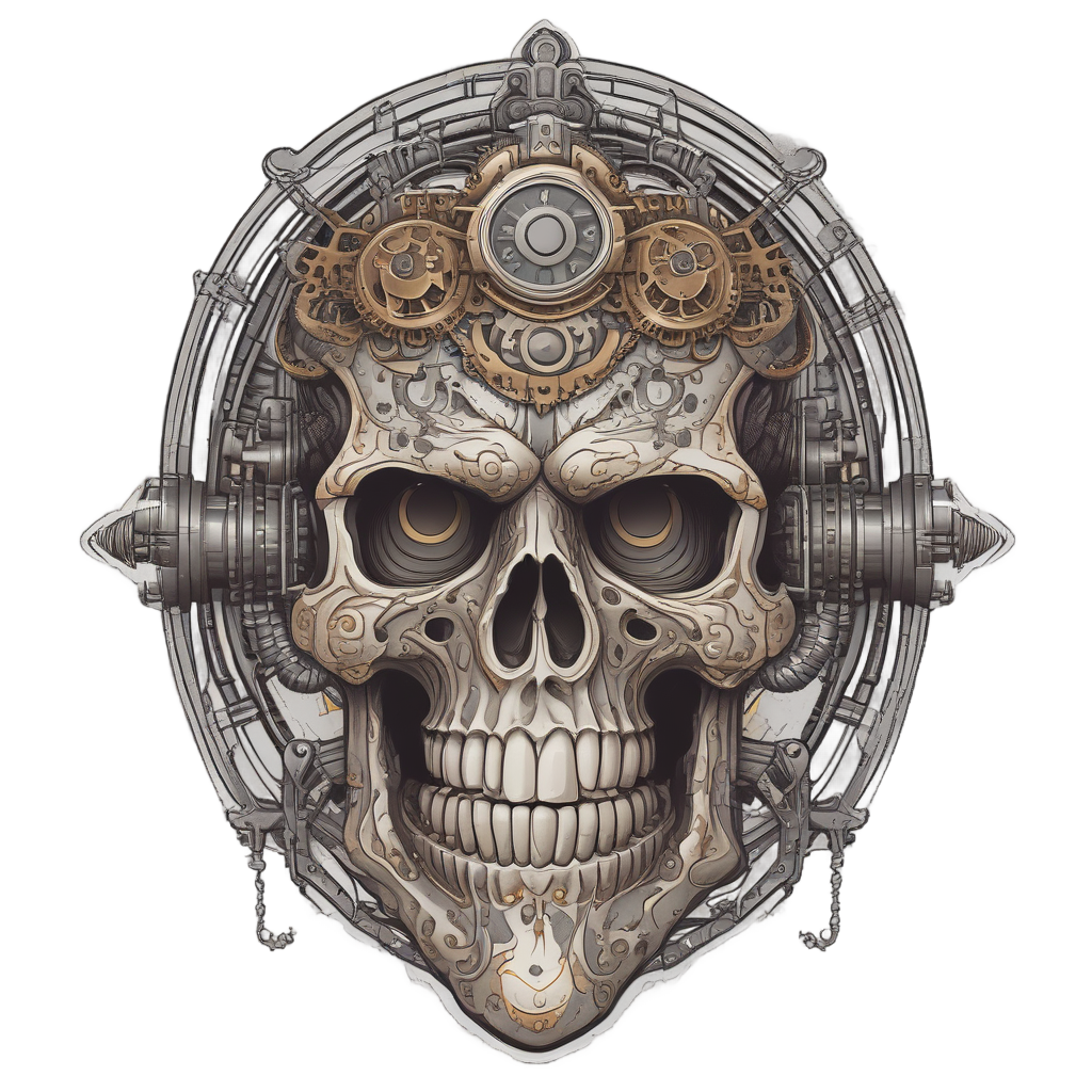 Barbed Skull Mechanical — barbed wire stickers