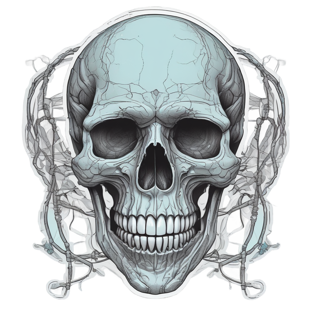 Barbed Skull Serenity — barbed wire stickers