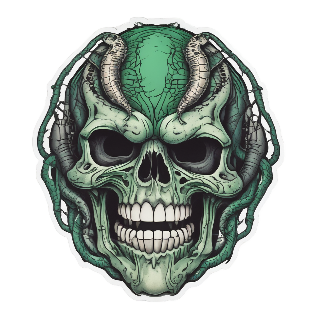 Barbed Skull Serpent — barbed wire stickers