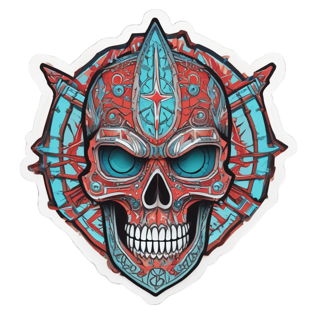Barbed Star Skull — barbed wire stickers