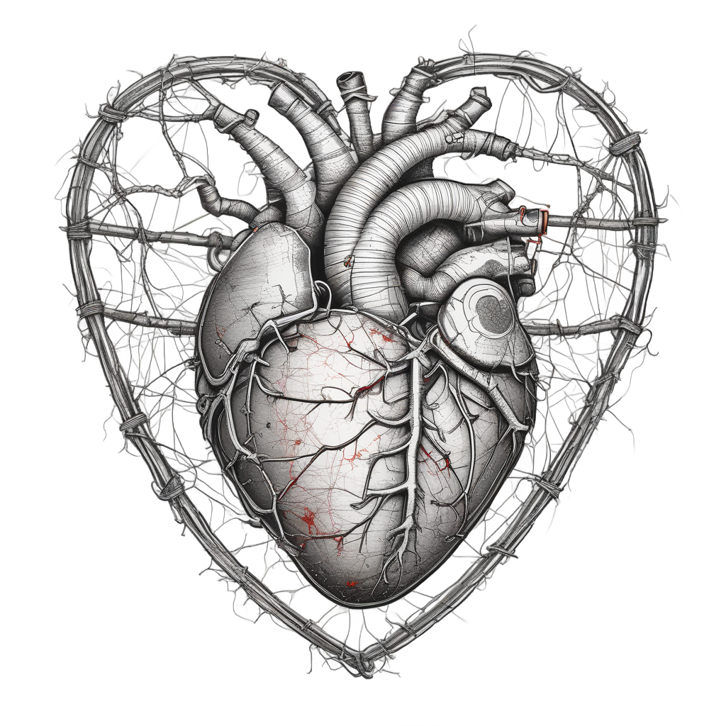 Barbed Wire Beating Heart — barbed wire stickers