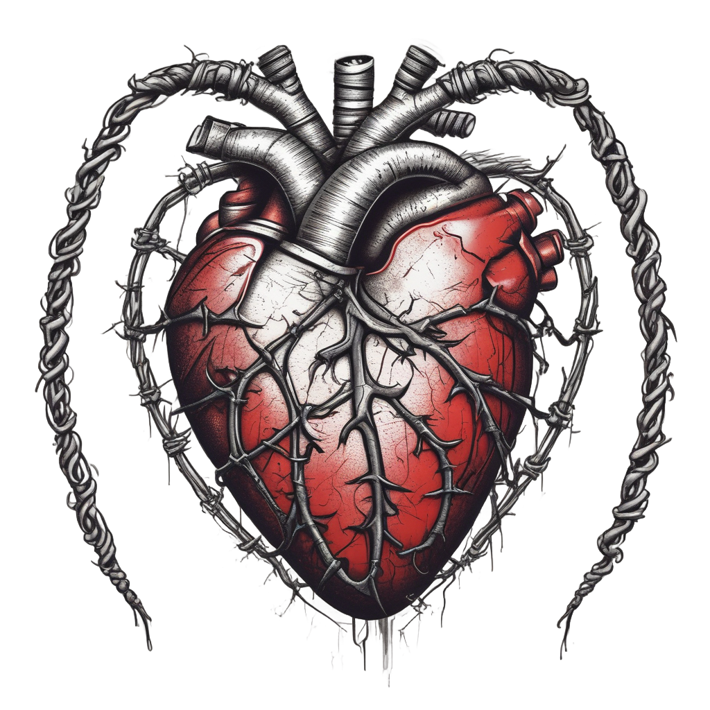 Barbed-Wire Bleeding Heart — horror stickers