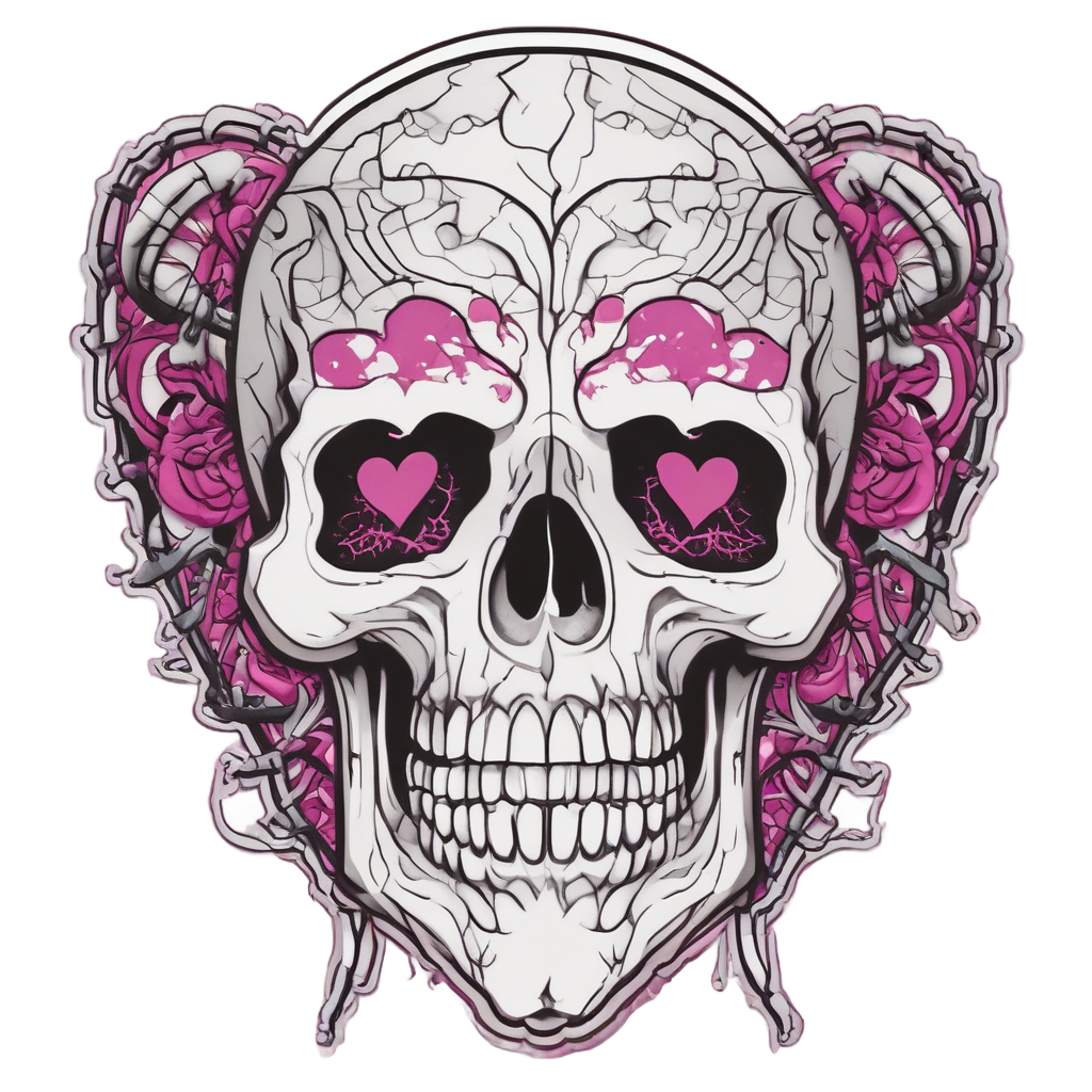 Barbed Wire Heart Skull — barbed wire stickers
