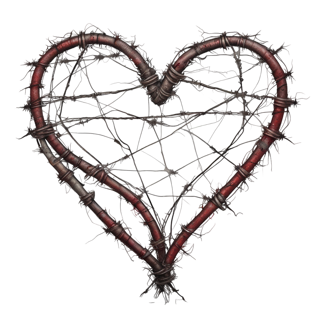 Barbed Wire Heart — barbed wire stickers