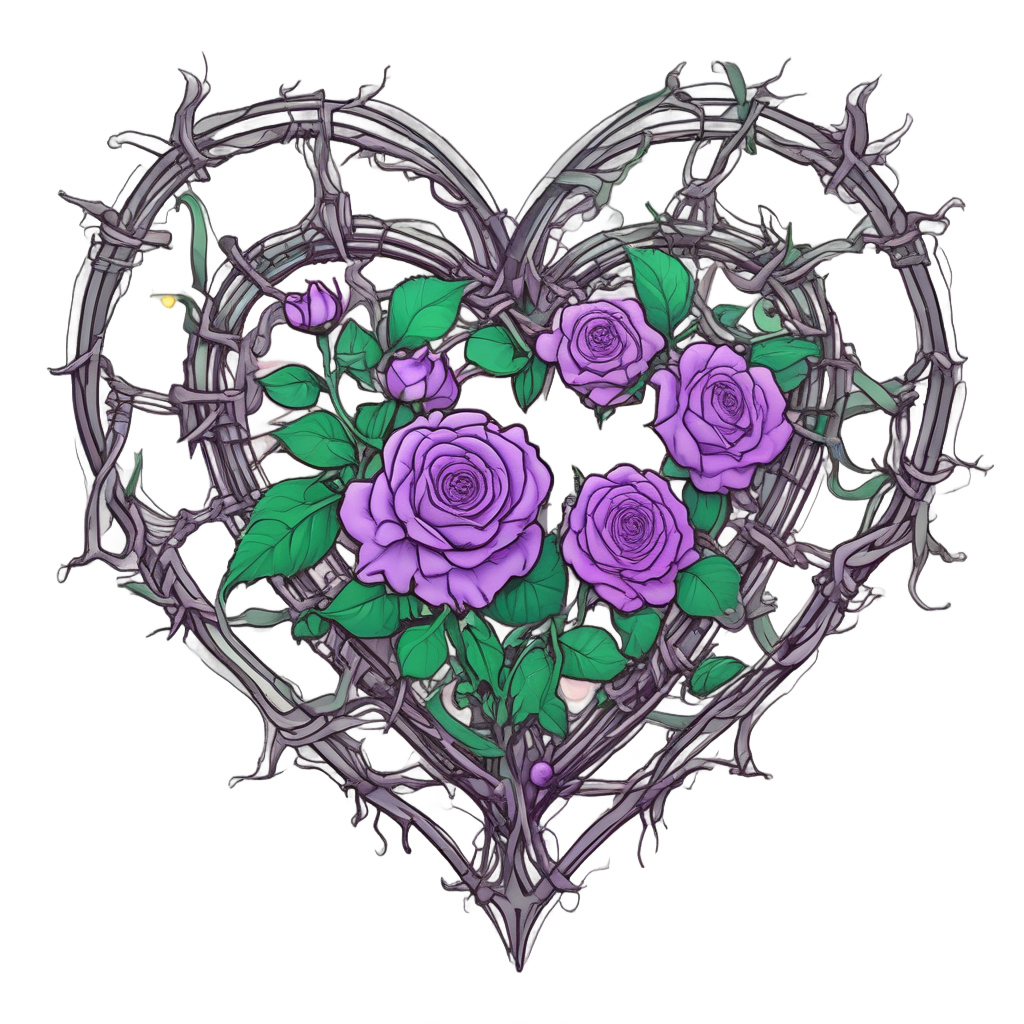 Barbed-Wire Heart with Thorns — gothic stickers