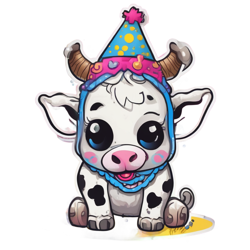Barnyard Dance Party Cow — farm nursery stickers