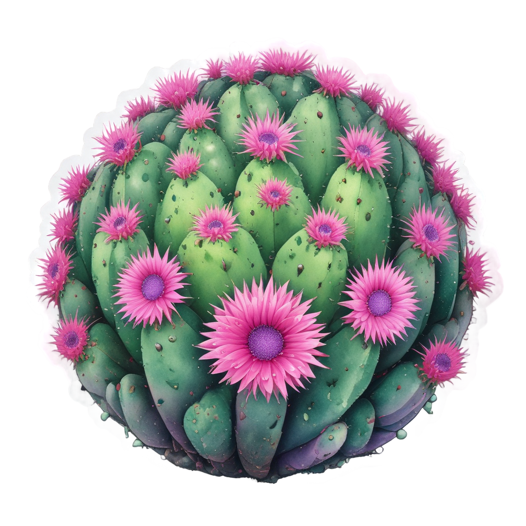 Barrel Cactus Bloom Burst — boho nursery stickers