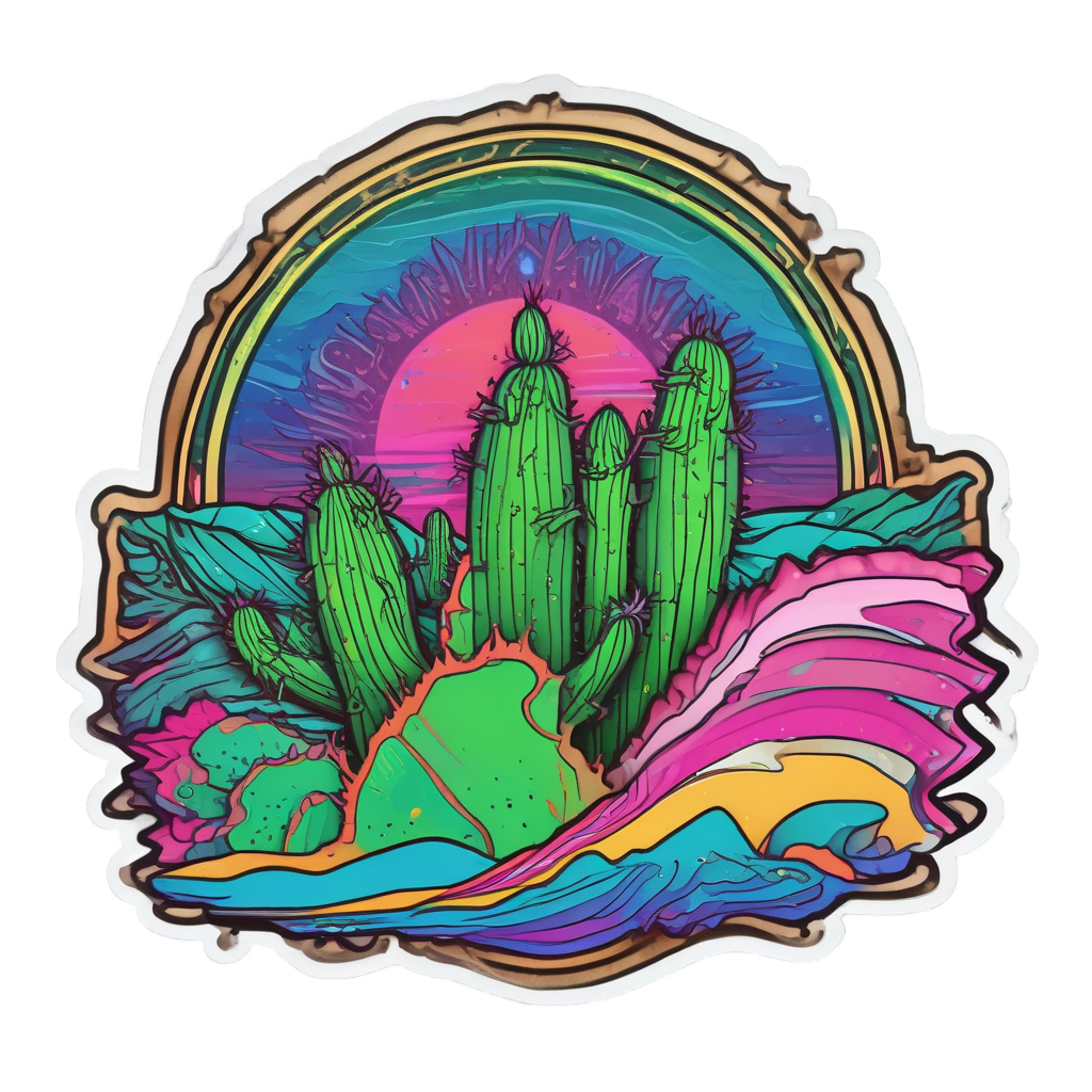 Barrel Cactus Surfer — boho nursery stickers