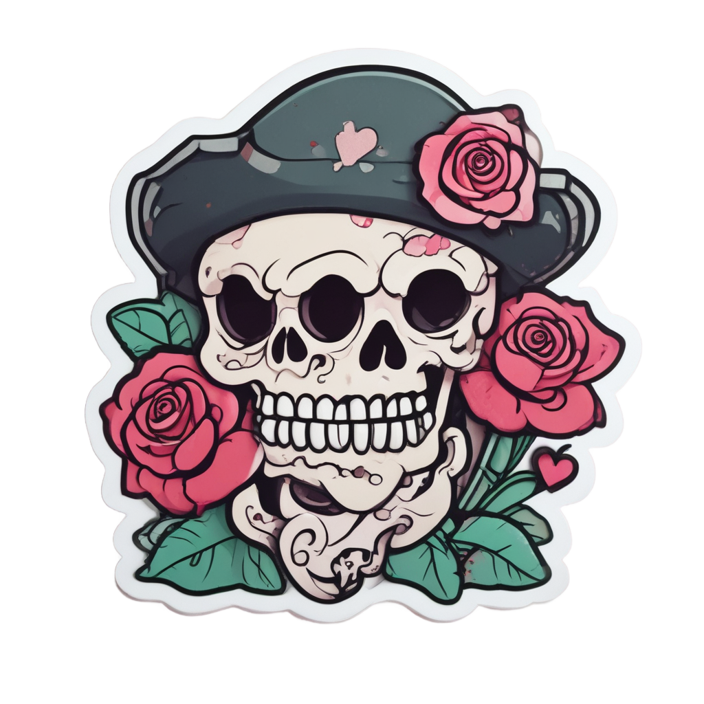 Bashful Bone Boi — skull & crossbones stickers