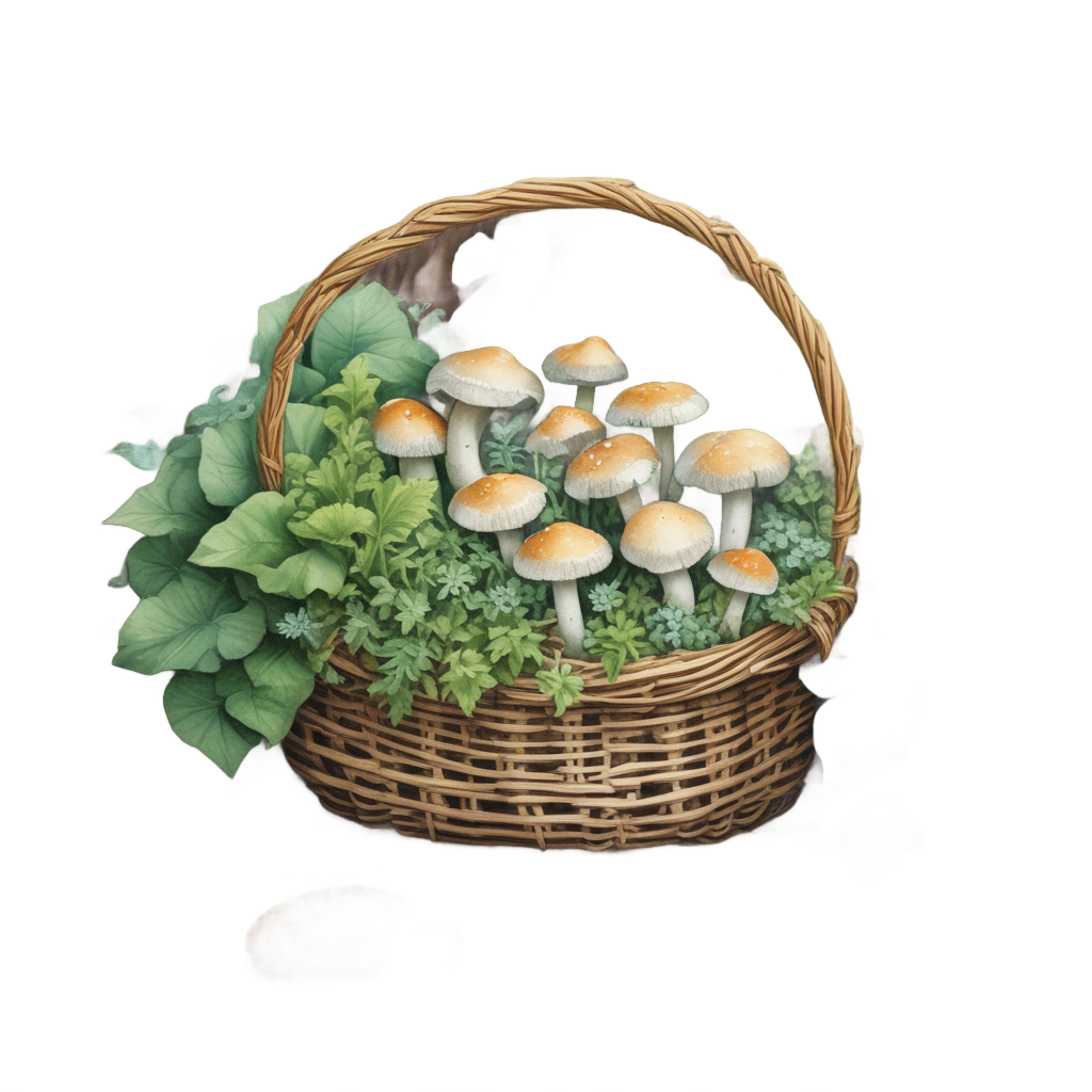 Basket of First Finds — forest floor stickers