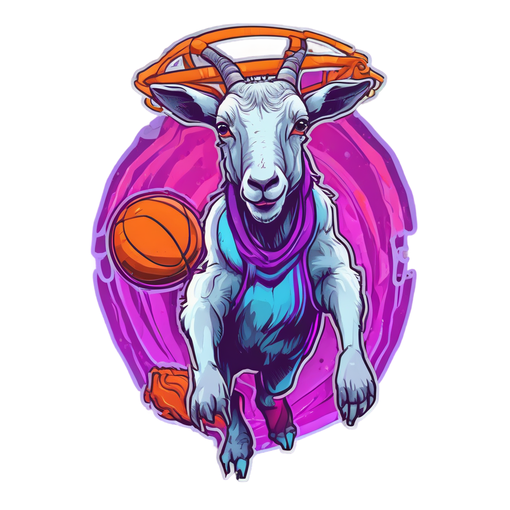 Basketball Neon Goat — animals & pets stickers