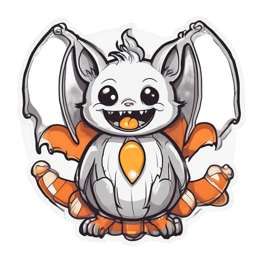 Bat and Candy Corn — creepy-cute stickers