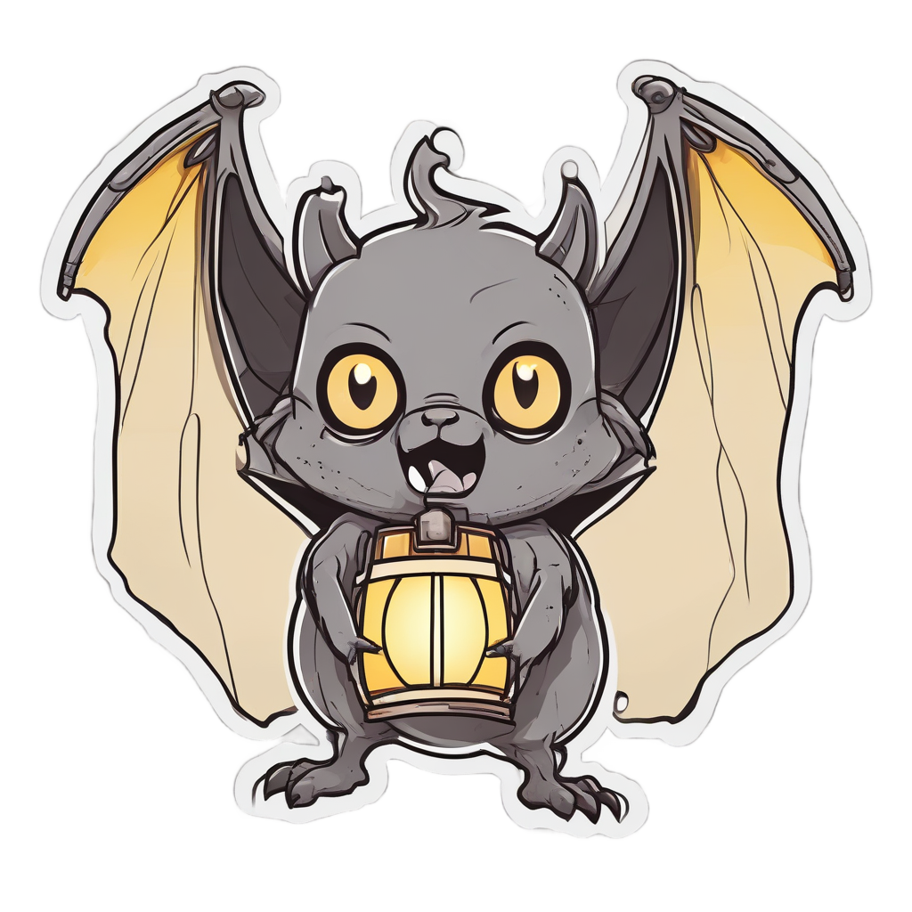 Bat and Lantern — creepy-cute stickers