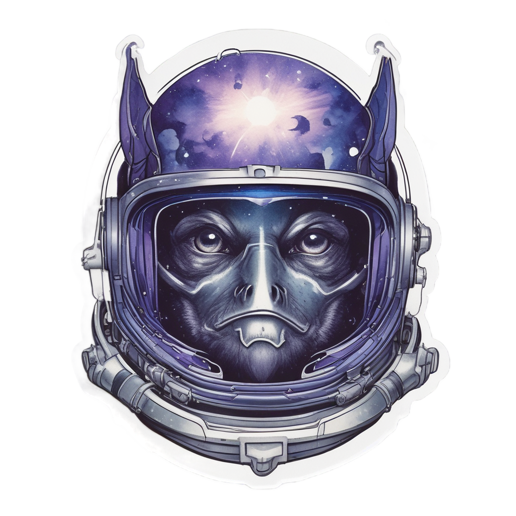 Bat Astronaut with Helmet — creepy-cute stickers