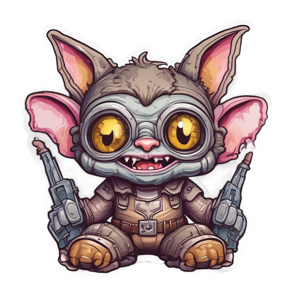 Bat-Eared Gremlin — b-movie stickers