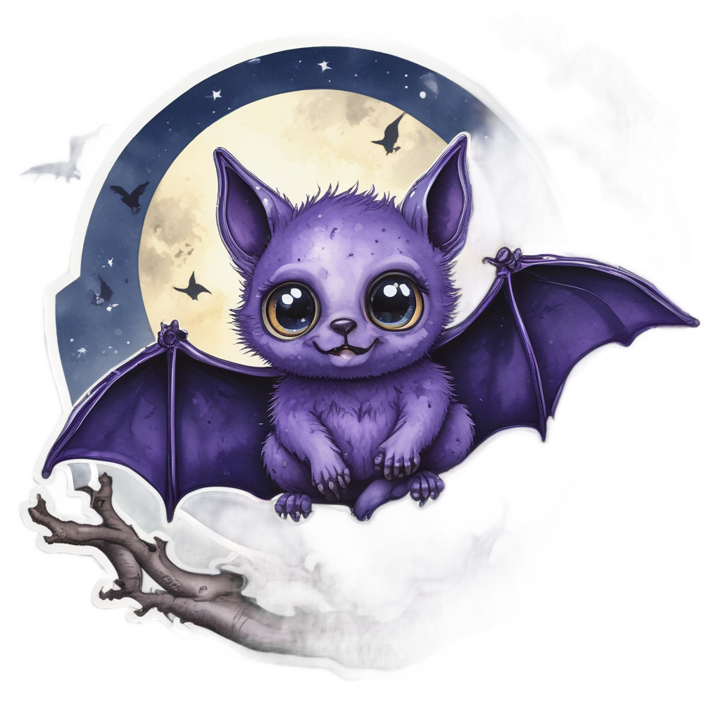 Bat-Eyed Night Watcher — creepy-cute stickers